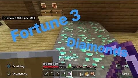 Minecraft mining diamonds with a fortune 3 pickaxe