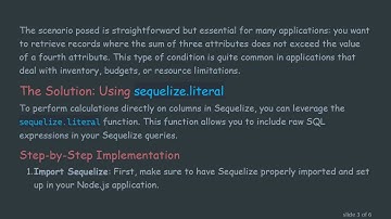 How to Use sequelize.literal for Complex Column Calculations in Sequelize