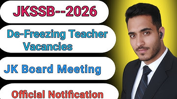 JKSSB Teacher Vacancies | Jkssb De-Freezing General line Teacher Vacancies #jkssb #jkssbjobs
