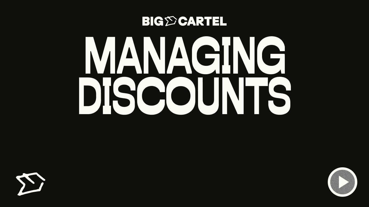 Managing Discounts in your Big Cartel Shop