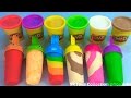 Making 6 play doh ice creams with molds