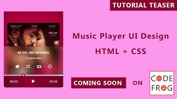 Music Player UI Design - Tutorial Teaser