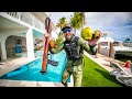 Tropical Spearfishing Catch & Cook Challenge!! (Shark Close Encounter)