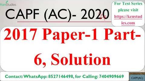 CAPF(AC) 2017 Paper 1 Part-6 Solution #Aptitude #Previous#Year Paper