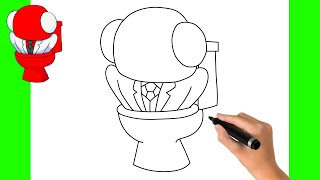 How To Draw RAINBOW FRIENDS RED IN SKIBIDI TOILET EASY