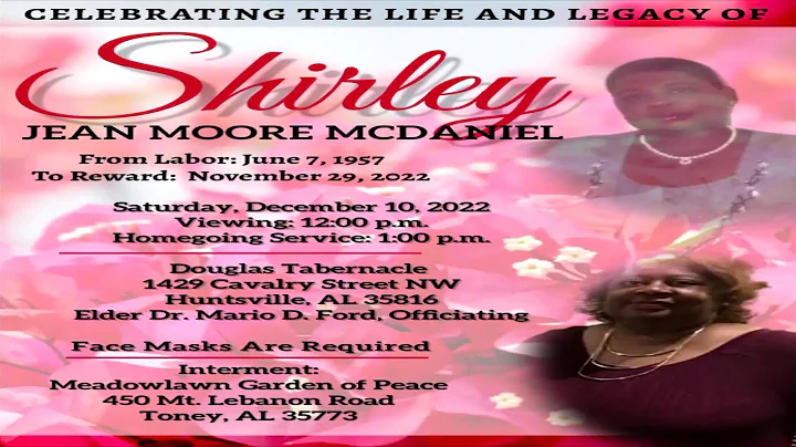 Celebration of Life for Shirley Moore- McDaniel