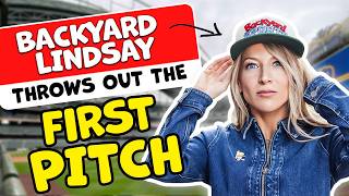 Can Backyard Lindsay throw a strike for the first pitch?
