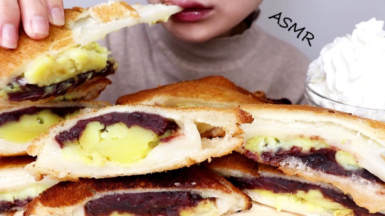 SWEET POTATO ＆ RED BEEN MOCHI DEEP FRIED BREAD ASMR YouTube
