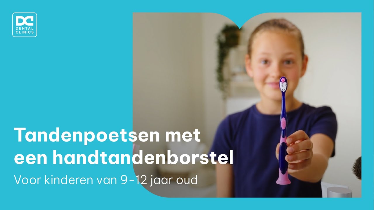 Tandenpoetsen met een handtandenborstel - poetsinstructie voor kinderen van 9 tot 12 jaar