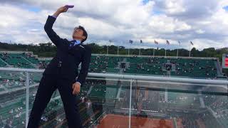 全仏センターコート屋上より自撮り中