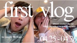 my first vlog ever... and we almost crashed the car