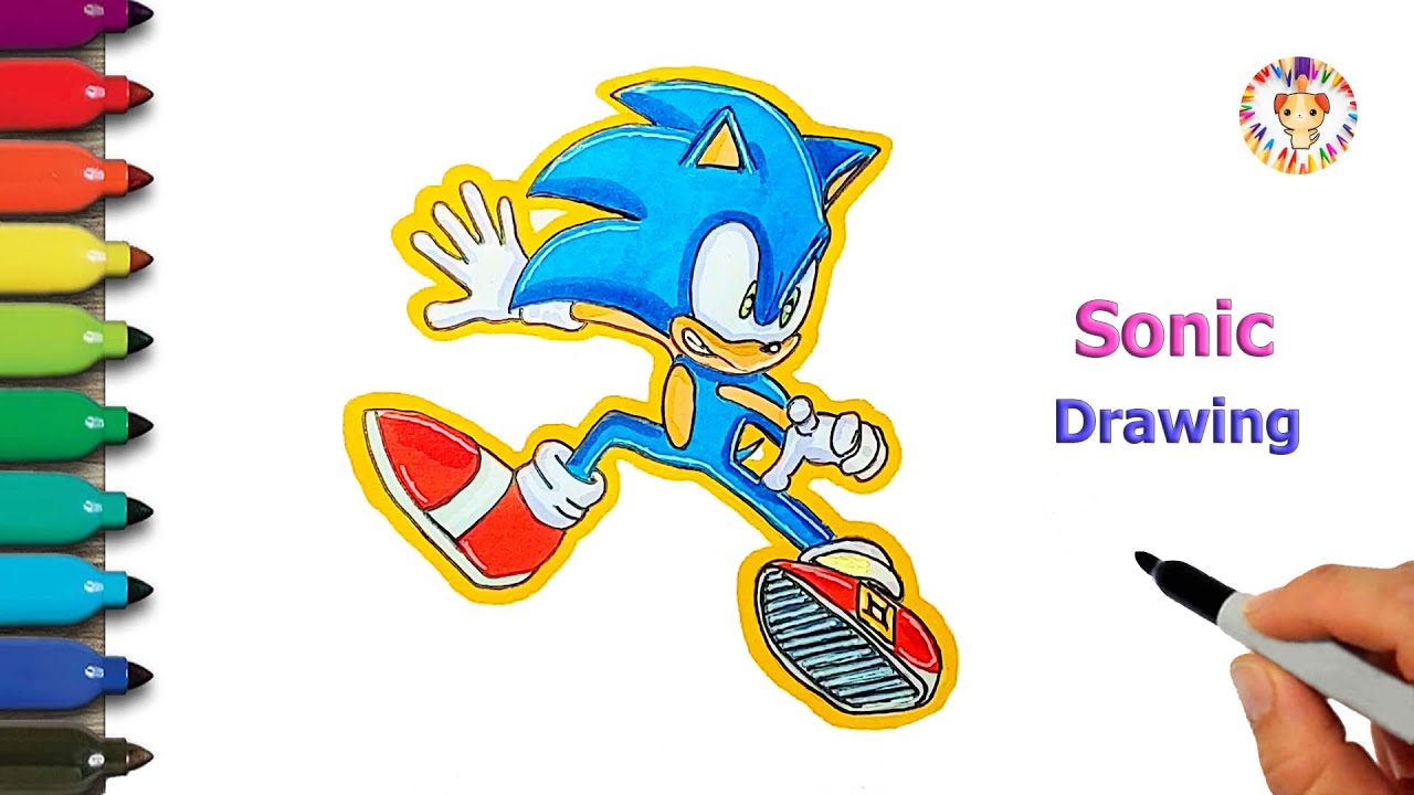 How to draw Sonic 💙 Sonic the Hedgehog drawing easy step by step - YouTube