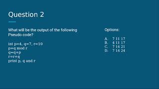 PSEUDO CODE EXAMPLE SET-1