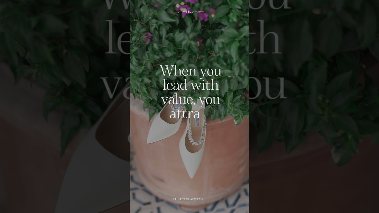 Elopement Academy tip of the day: Lead with value, not price. 