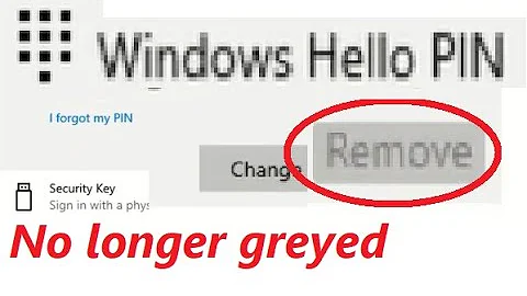 Remove the Windows Hello PIN