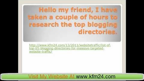 List of top 65 blogging directories for targeted website traffic