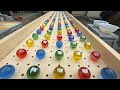 マーブルラン74 marble run 急こう配スロープ 転がるビー玉 龍玉コース編