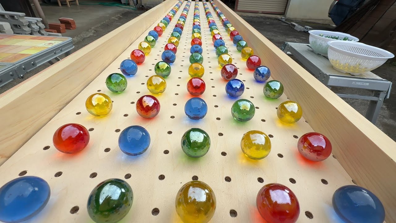 マーブルラン74 marble run 急こう配スロープ 転がるビー玉 龍玉コース編