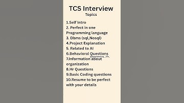 Most Important Topic for TCS Interviews#tcs #tcsjobs #tcscareers