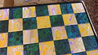 How to Make a Chess Board, Acrylic Pour Style! Part 2 (132)