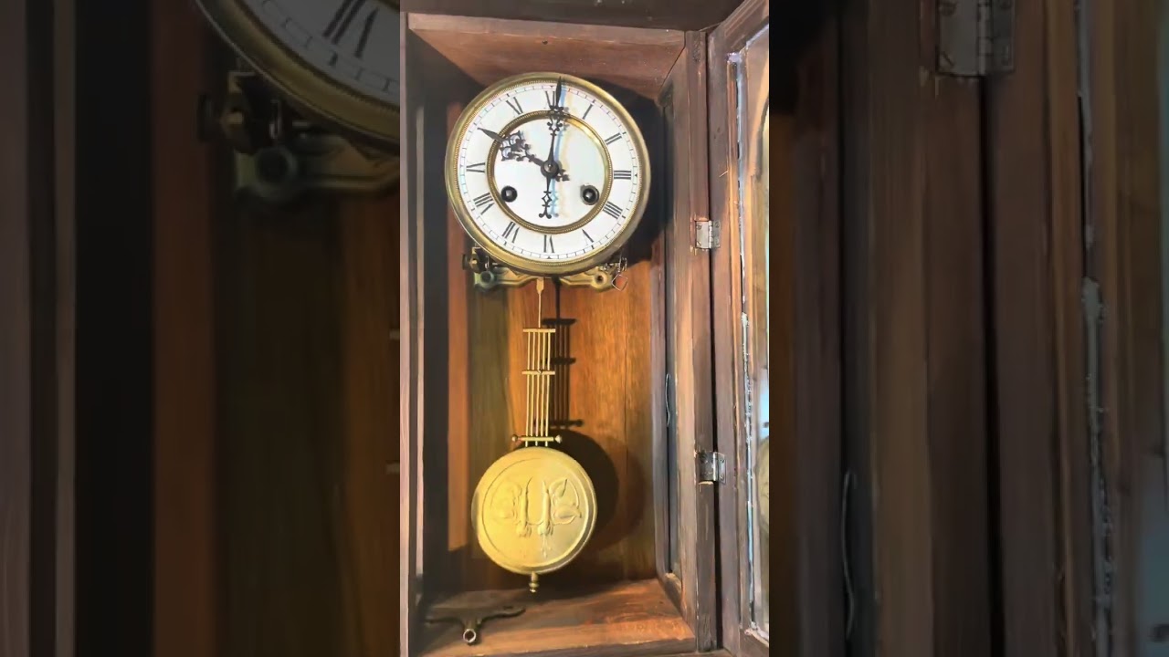 Antique Germany KIENZLE Vienna,Strikes Clock,With Carved Walnut Case,available in our ebay store