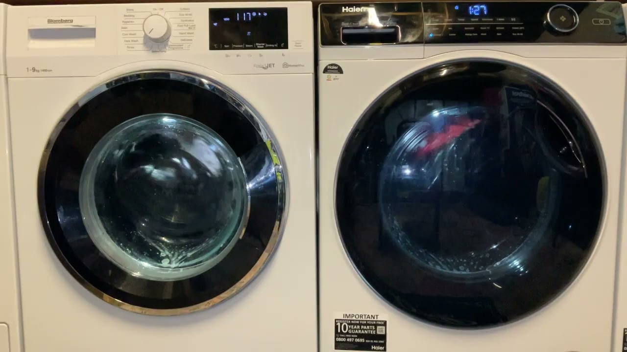 Wash Race Blomberg LWF194520QW Vs Haier HW90-B14959U1 Dark Wash 40 Extra Rinse 1200rpm