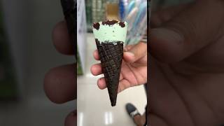 Mint Chocolate Chips Cone IceCream #shorts #chocolate #eating #icecream #food #satisfying #foodie