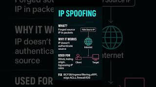 IP Spoofing Explained in 60 Seconds (How Attackers Fake Source IPs)  #cybersecurity #shorts