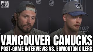 JT Miller & Elias Pettersson on Vancouver Taking 3-2 Lead vs. Oilers, McDavid 