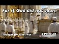 Thought for June 14th "For if God did not spare"