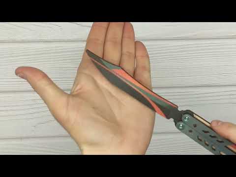 Іграшка дерев'яний ніж "Метелик KUMA" (2 кольора), видео 1