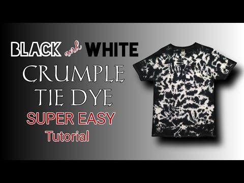 Super Easy BLACK AND WHITE CRUMPLE Tie Dye Tutorial