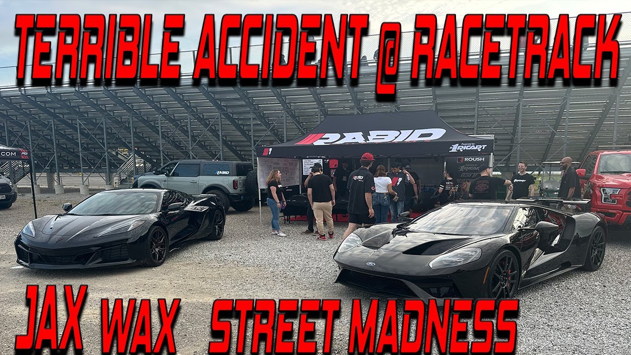 FORD GT VS C8 Z06 CORVETTE COLLIDE ON TRACK AT JAX WAX STREET MADNESS