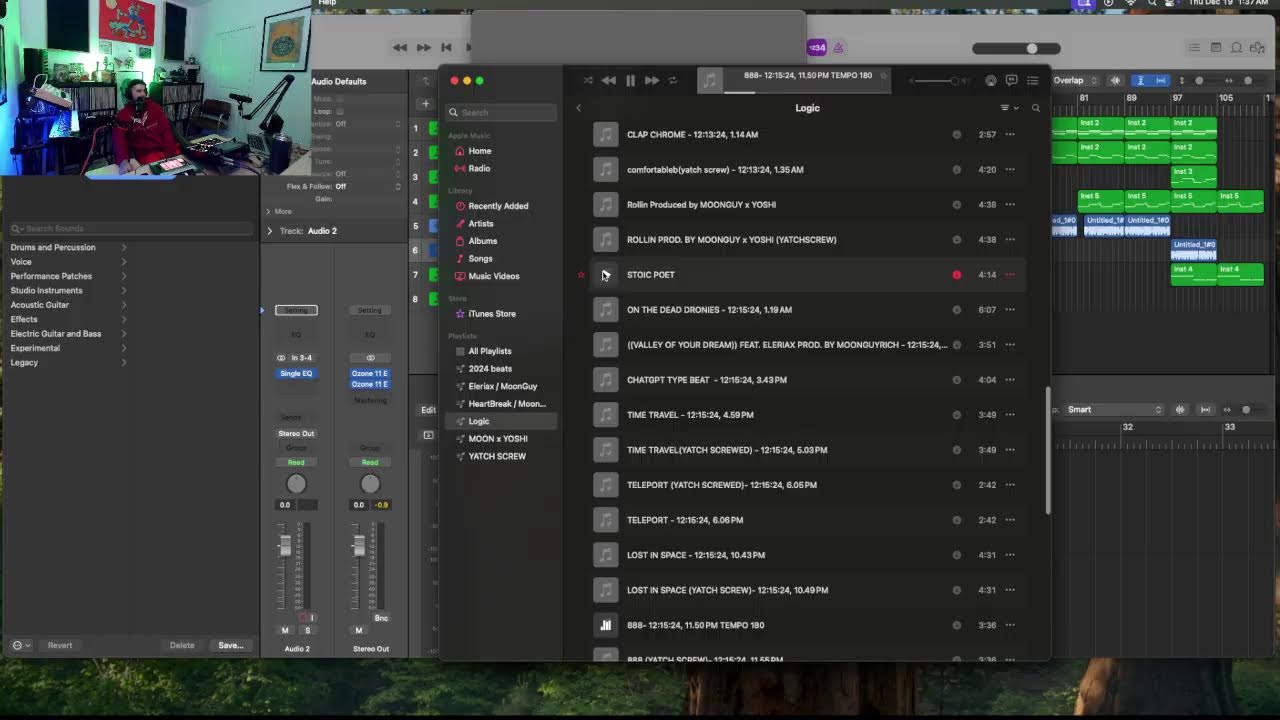Making beats on logic pro, synthwave, lofi, chillwave, yatch screw, akai mpc
