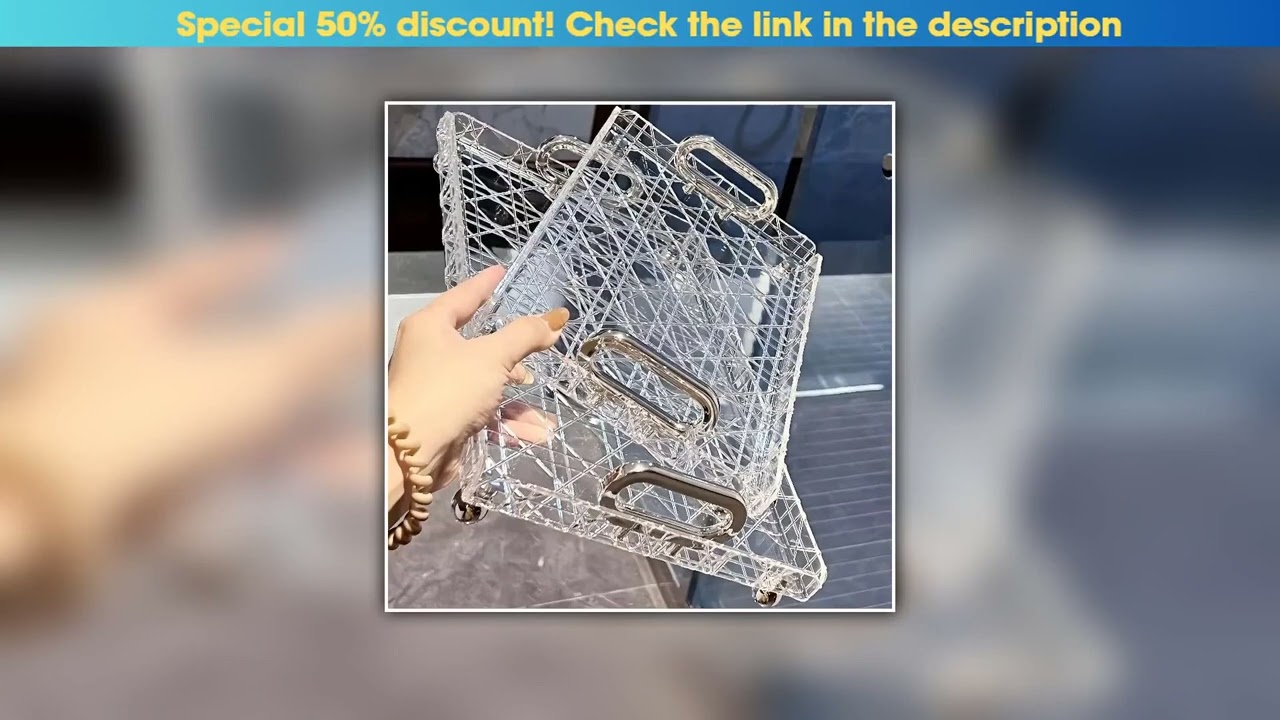 Best Acrylic Rectangular Tray Makeup Brush Jewelry Storage Holder Home Living Room Water Cup Trays•