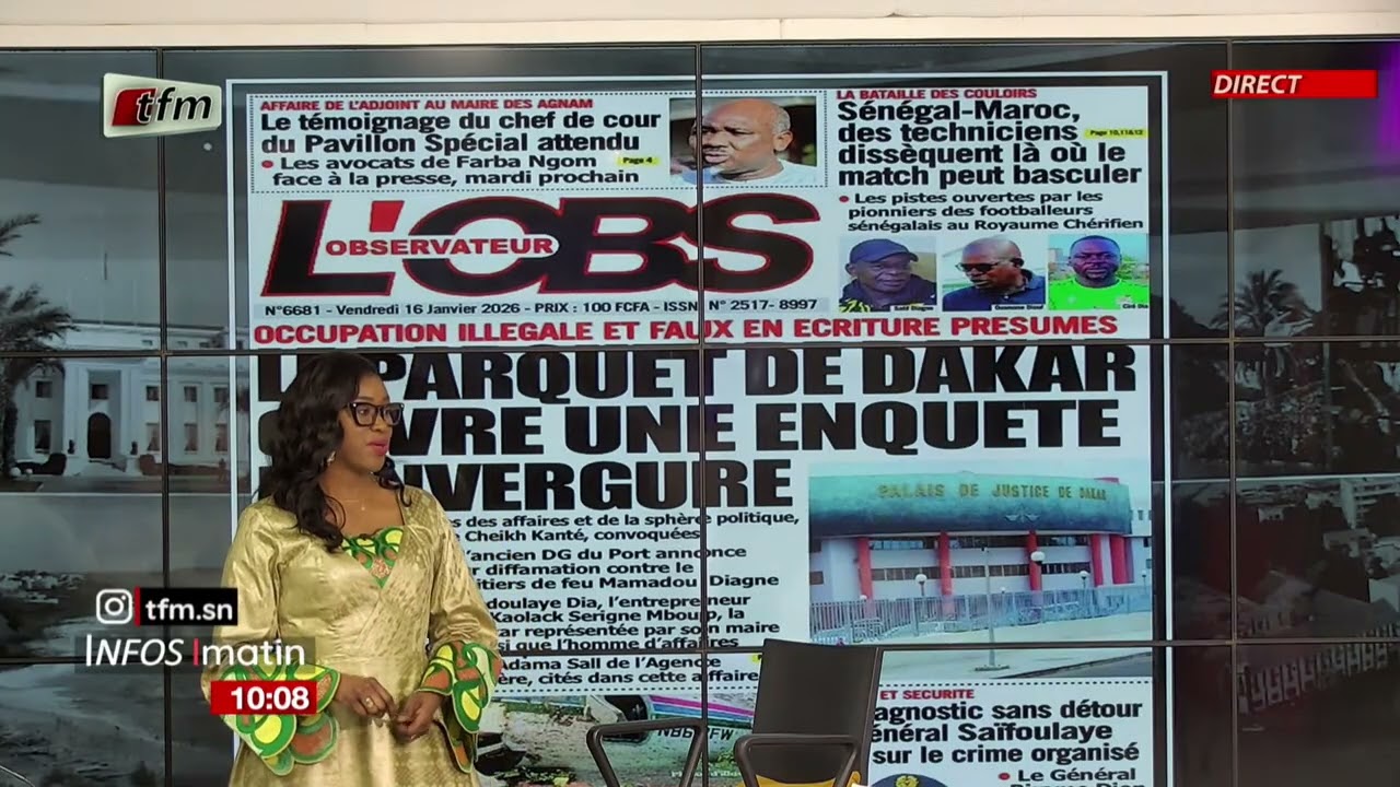 Une de l’Observateur & Record - Infos Matin  - 16 janvier 2026