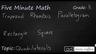 3rd Grade Math Quadrilaterals