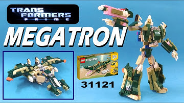 Tutorial:  Megatron  (Transformers:Prime cartoon) ,  LEGO Creator 31121 alternate built / Crocodile