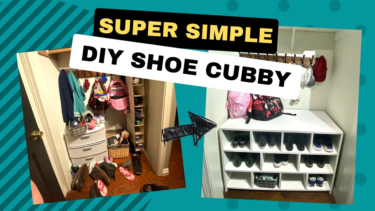 Tall DIY Shoe Cubby Shelf Woodworking Plan – Remodelaholic