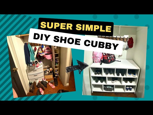 Tall DIY Shoe Cubby Shelf Woodworking Plan – Remodelaholic