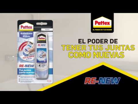 Pattex Baño Sano Re-new Silicona antimoho para renovar juntas de baño,  100ml