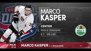 Red Wings select center Marco Kasper from Rögle BK with No. 8 pick!