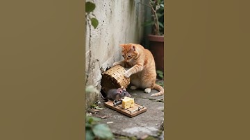 The orange cat stared at the mouse intently. #cute  #cat  #mouse 🐹🐱🥜🐱🐹#mousemurah  #catlife  #cat