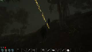 Moving Around With Fireworks In Hands During A Storm