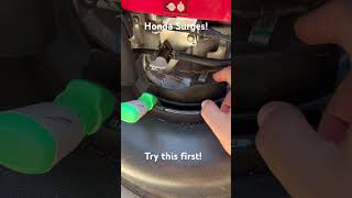 Honda engine surges! Might not be a dirty carb… Try this fix first! #honda #mower #diy