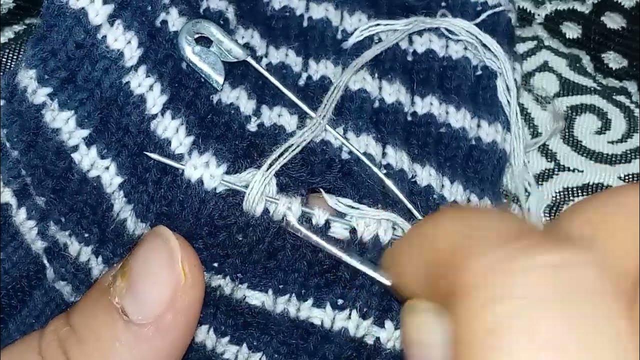 comment réparer un trou dans les vêtement tricoter YouTube