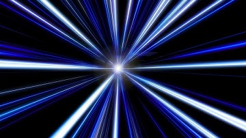 Blue speed lines flying into glowing tunnel animation background in 4K | Free Stock Video