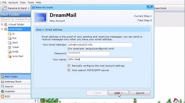 DreamMail: How to Configure a POP Email Account