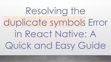 Resolving the duplicate symbols Error in React Native: A Quick and Easy Guide