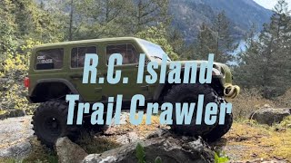 Axial Scx6 Jeep Rubicon crawling at the Vancouver Island R.C. Proving Grounds Maple Bay.